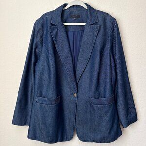Talbots 20w Classic Denim Blazer Jacket Office Career